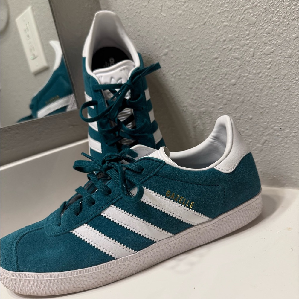 Adidas Gazelle Sneakers in Teal and White